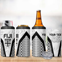 Custom Fiji 2026 Rugby 4 in 1 Can Cooler Tumbler Fijian Tapa Pattern LT05 - Polynesian Pride