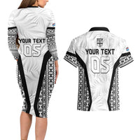 Custom Fiji 2026 Rugby Couples Matching Long Sleeve Bodycon Dress and Hawaiian Shirt Fijian Tapa Pattern