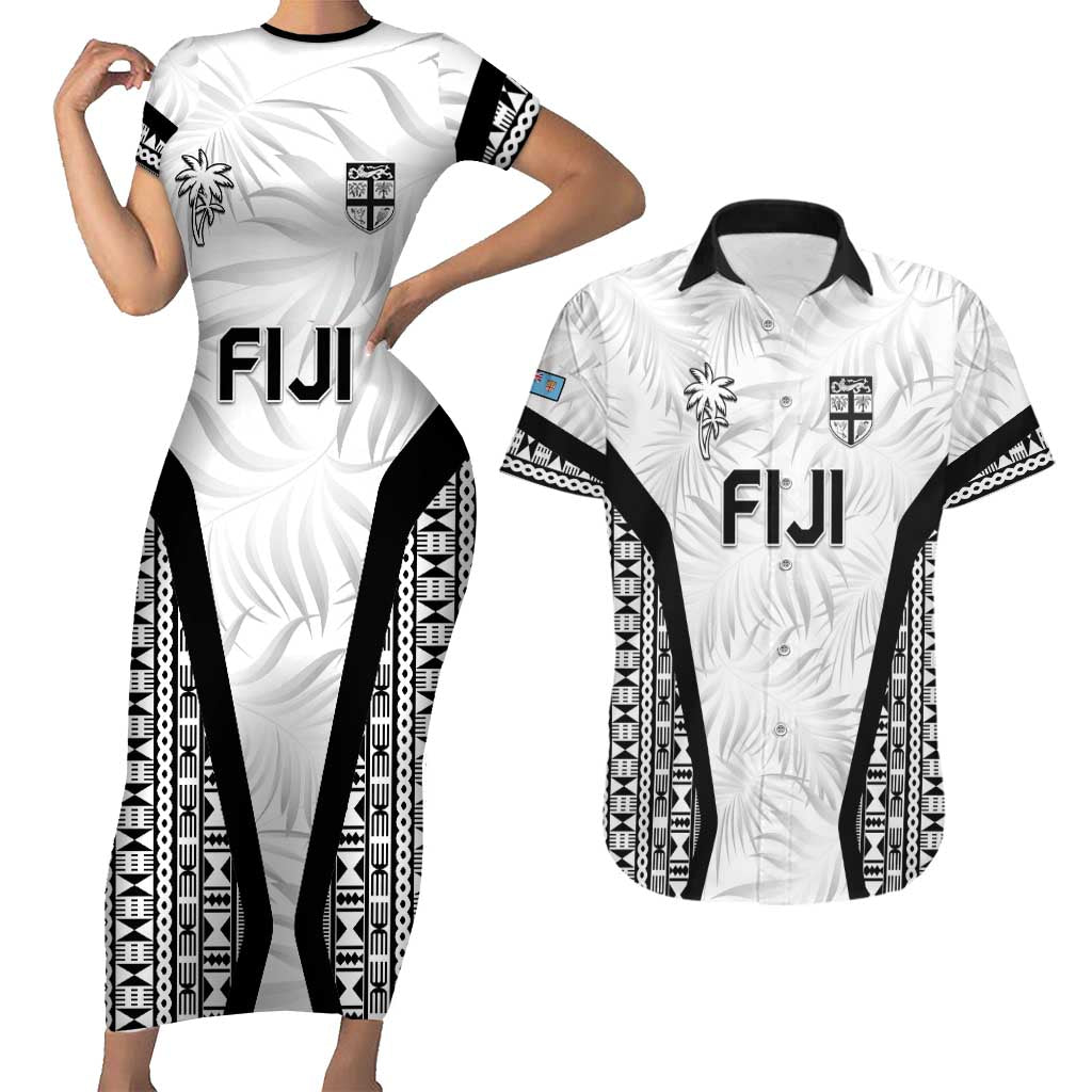 Custom Fiji 2026 Rugby Couples Matching Short Sleeve Bodycon Dress and Hawaiian Shirt Fijian Tapa Pattern