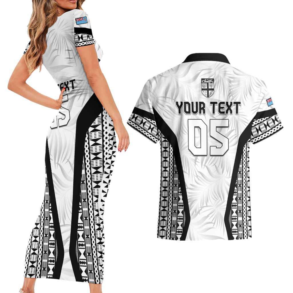 Custom Fiji 2026 Rugby Couples Matching Short Sleeve Bodycon Dress and Hawaiian Shirt Fijian Tapa Pattern