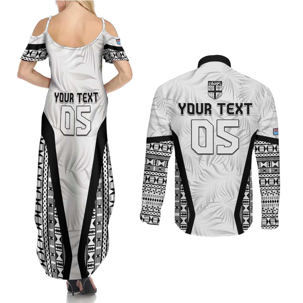 Custom Fiji 2026 Rugby Couples Matching Summer Maxi Dress and Long Sleeve Button Shirt Fijian Tapa Pattern