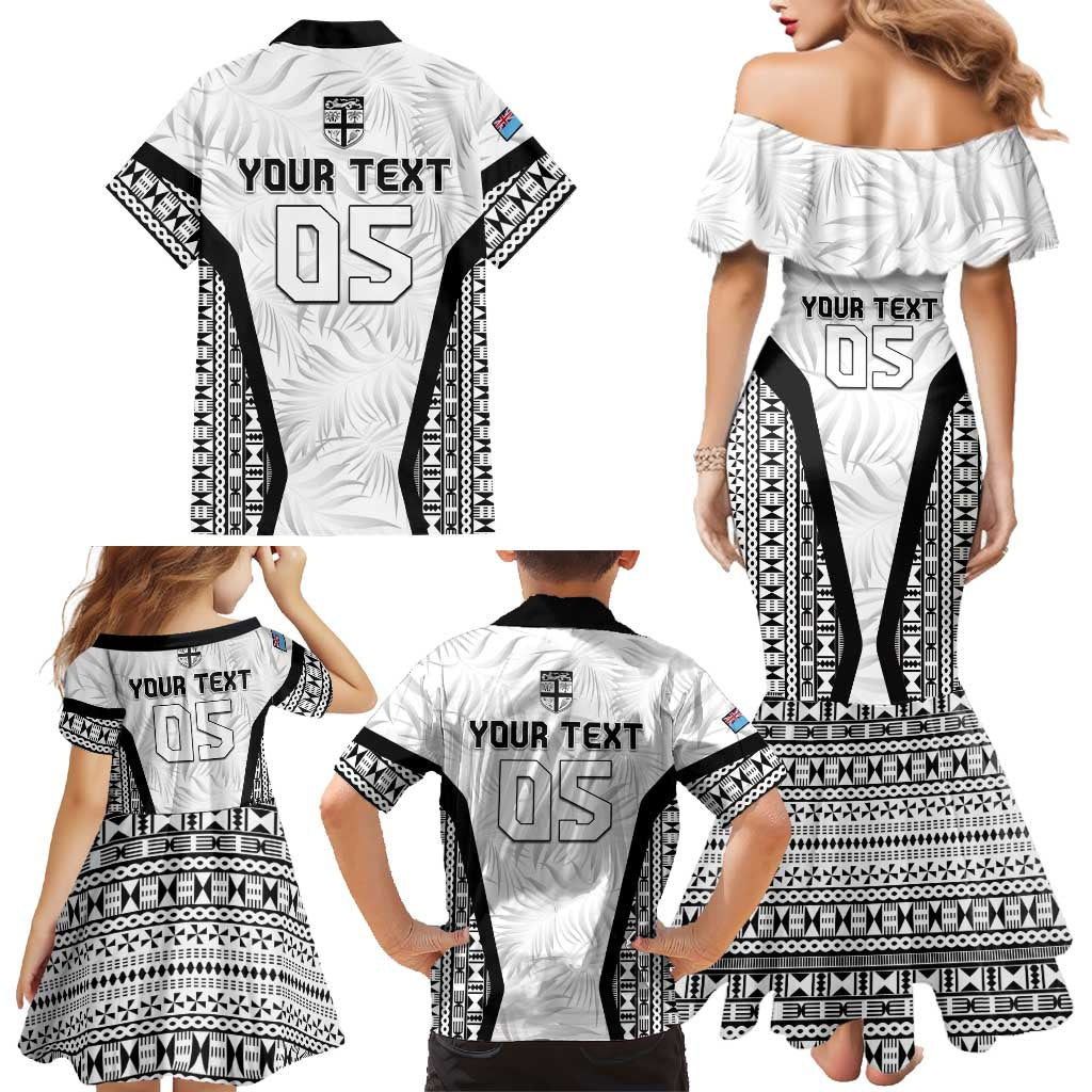 Custom Fiji 2026 Rugby Family Matching Mermaid Dress and Hawaiian Shirt Fijian Tapa Pattern