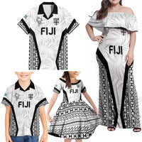 Custom Fiji 2026 Rugby Family Matching Off Shoulder Maxi Dress and Hawaiian Shirt Fijian Tapa Pattern