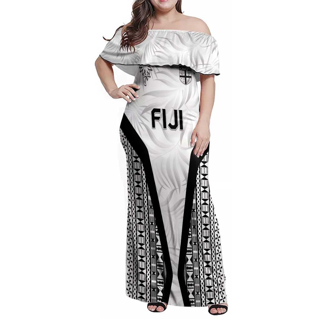 Custom Fiji 2026 Rugby Family Matching Off Shoulder Maxi Dress and Hawaiian Shirt Fijian Tapa Pattern