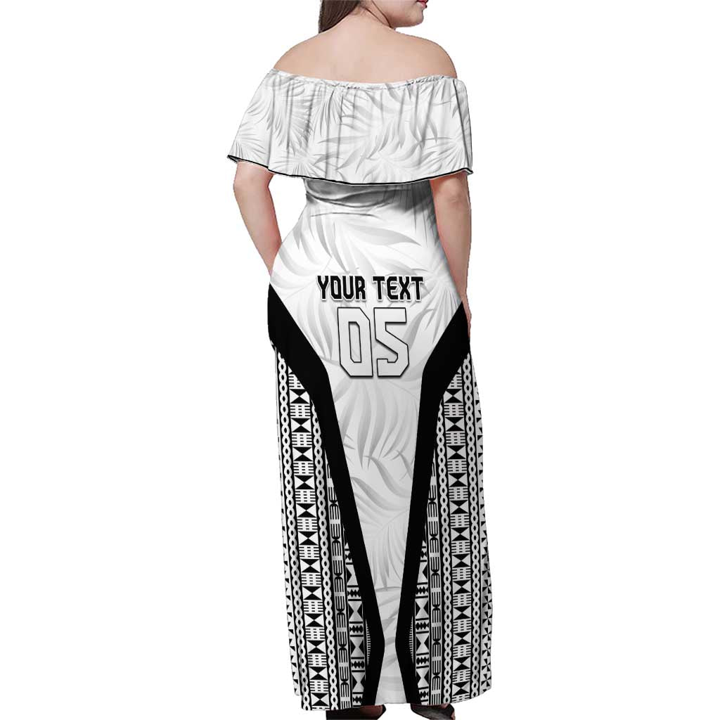 Custom Fiji 2026 Rugby Family Matching Off Shoulder Maxi Dress and Hawaiian Shirt Fijian Tapa Pattern