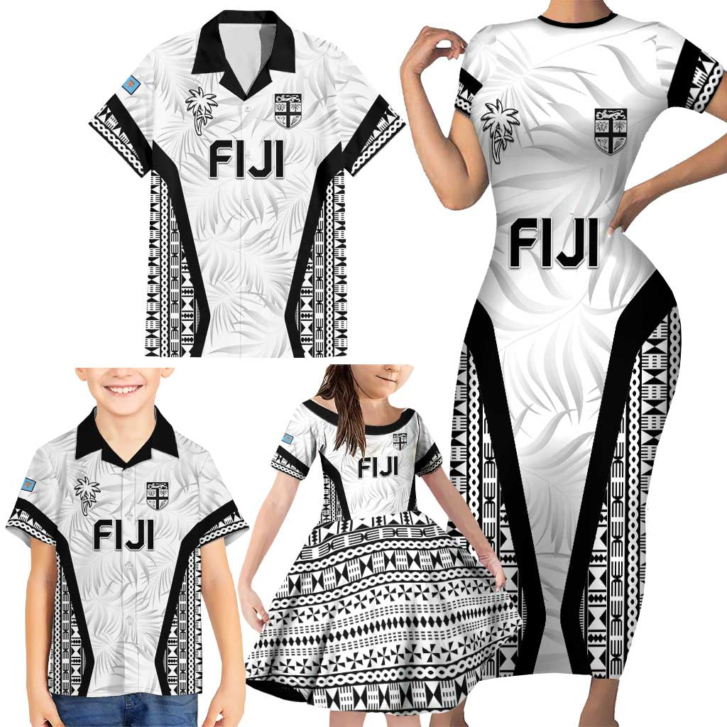 Custom Fiji 2026 Rugby Family Matching Short Sleeve Bodycon Dress and Hawaiian Shirt Fijian Tapa Pattern