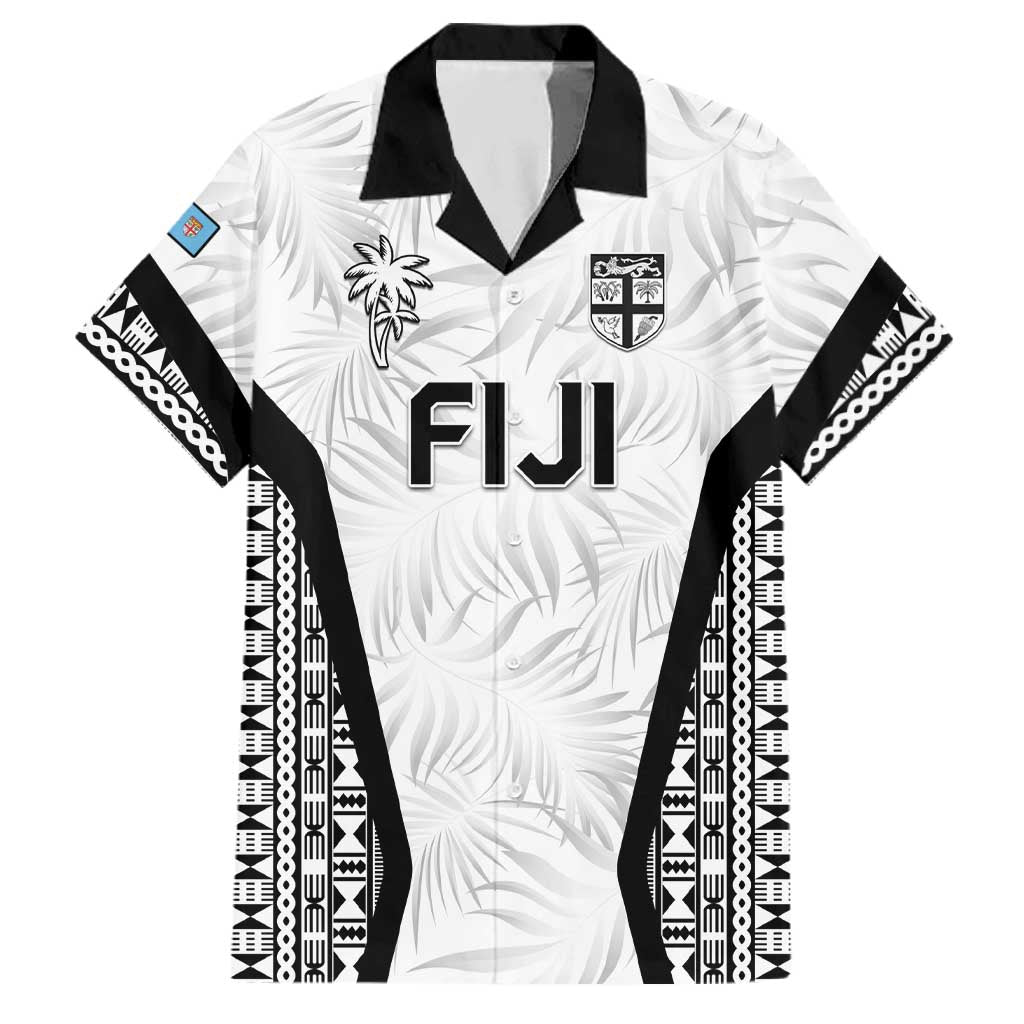 Custom Fiji 2026 Rugby Family Matching Short Sleeve Bodycon Dress and Hawaiian Shirt Fijian Tapa Pattern LT05 Dad's Shirt - Short Sleeve White - Polynesian Pride