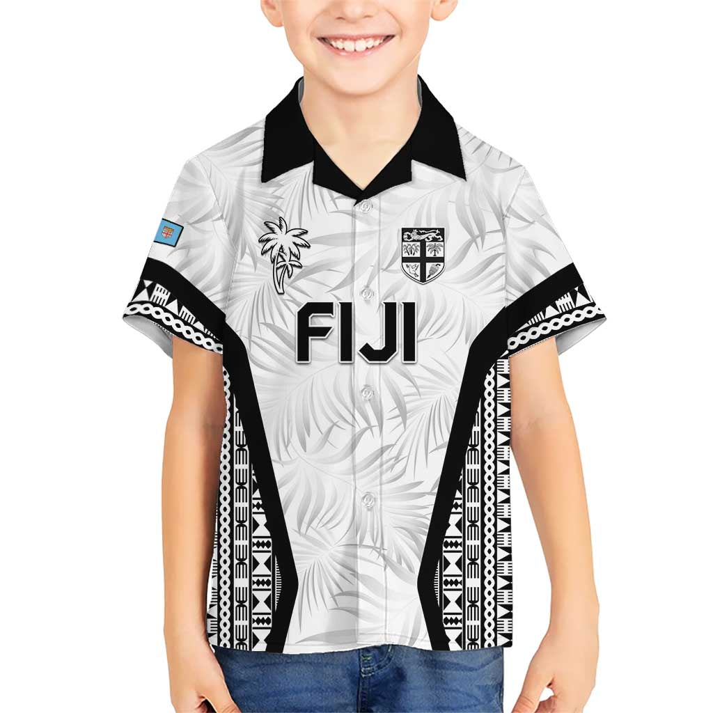 Custom Fiji 2026 Rugby Family Matching Short Sleeve Bodycon Dress and Hawaiian Shirt Fijian Tapa Pattern LT05 Son's Shirt White - Polynesian Pride