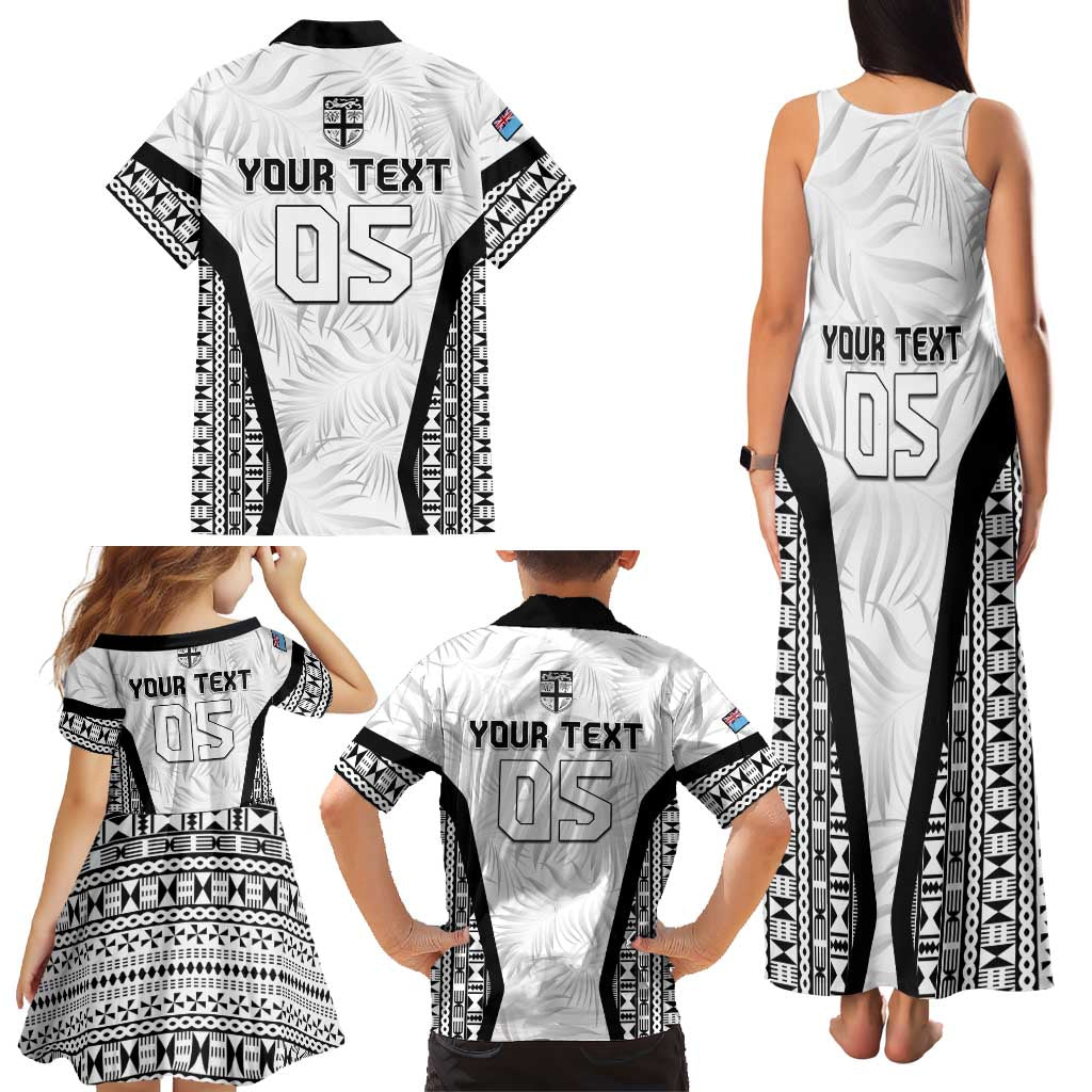 Custom Fiji 2026 Rugby Family Matching Tank Maxi Dress and Hawaiian Shirt Fijian Tapa Pattern