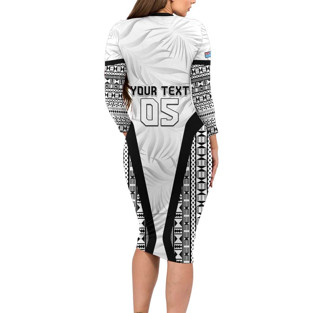 Custom Fiji 2026 Rugby Long Sleeve Bodycon Dress Fijian Tapa Pattern