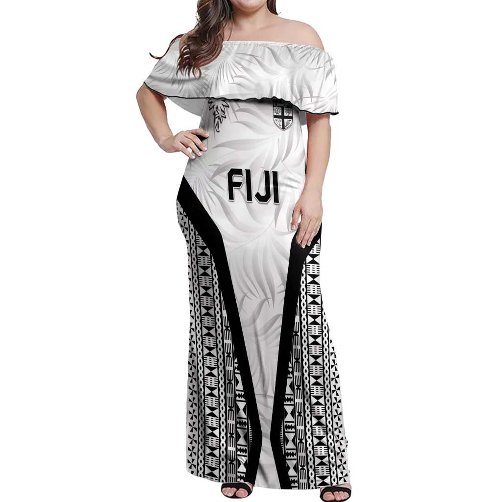 Custom Fiji 2026 Rugby Off Shoulder Maxi Dress Fijian Tapa Pattern