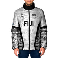 Custom Fiji 2026 Rugby Padded Jacket Fijian Tapa Pattern