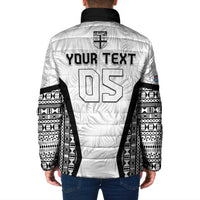Custom Fiji 2026 Rugby Padded Jacket Fijian Tapa Pattern