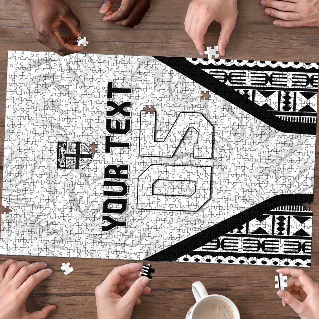 Custom Fiji 2026 Rugby Puzzle Fijian Tapa Pattern