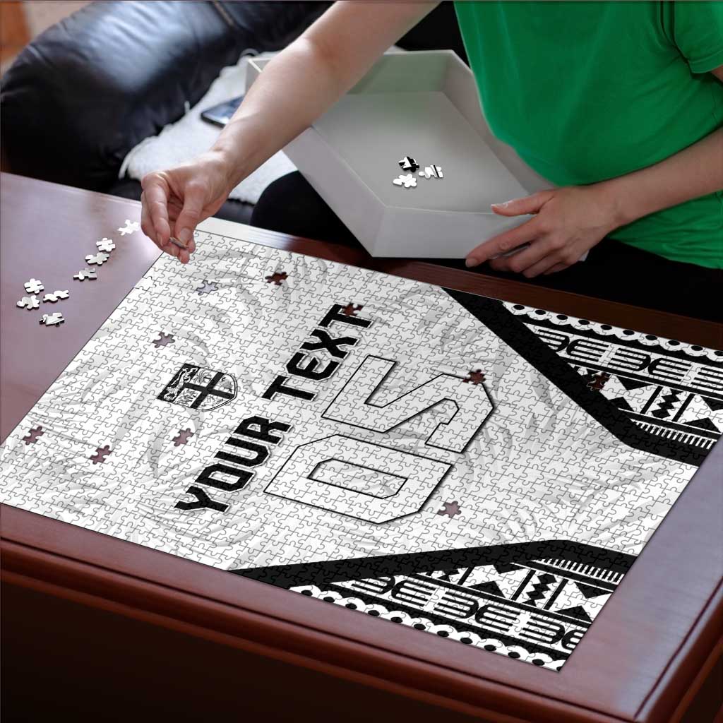 Custom Fiji 2026 Rugby Puzzle Fijian Tapa Pattern