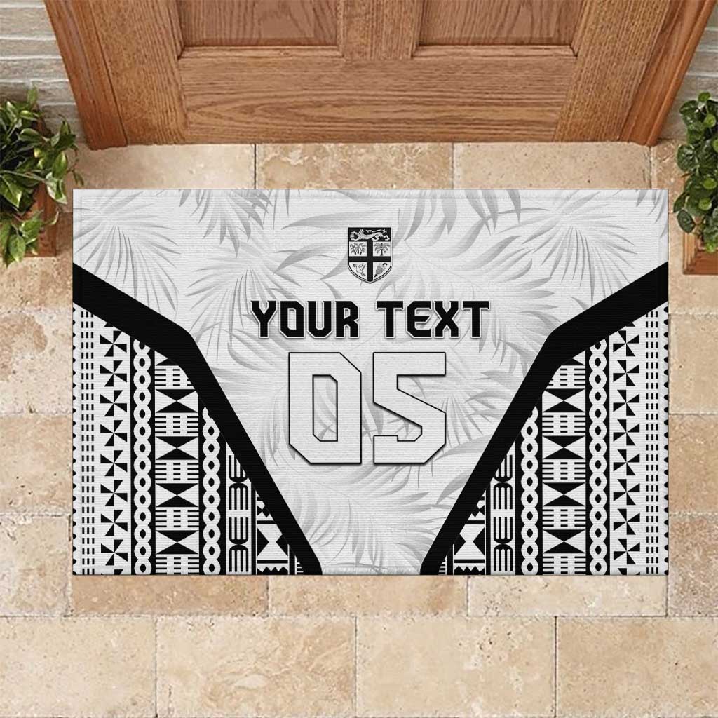 Custom Fiji 2026 Rugby Rubber Doormat Fijian Tapa Pattern