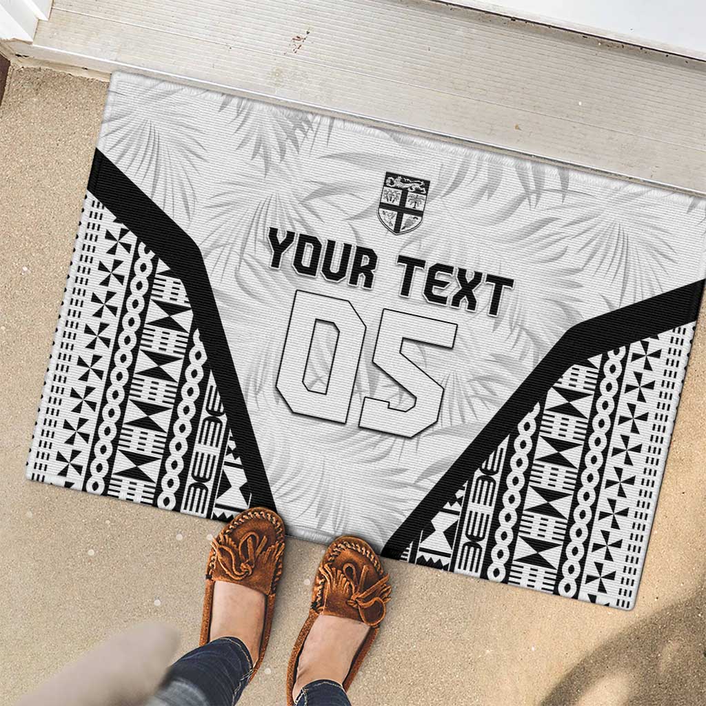 Custom Fiji 2026 Rugby Rubber Doormat Fijian Tapa Pattern