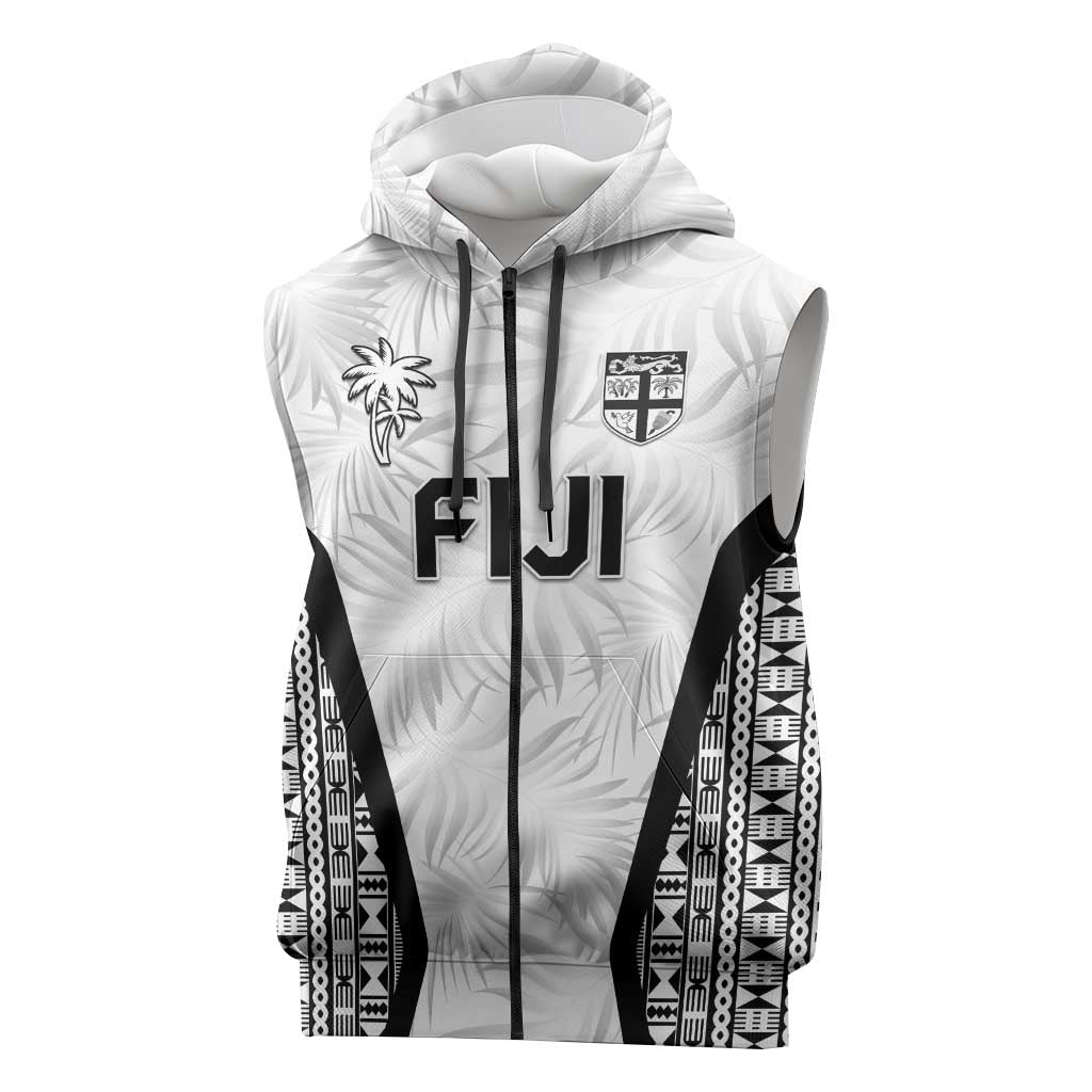 Custom Fiji 2026 Rugby Sleeveless Zip Hoodie Fijian Tapa Pattern