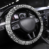 Fiji 2026 Rugby Steering Wheel Cover Fijian Tapa Pattern