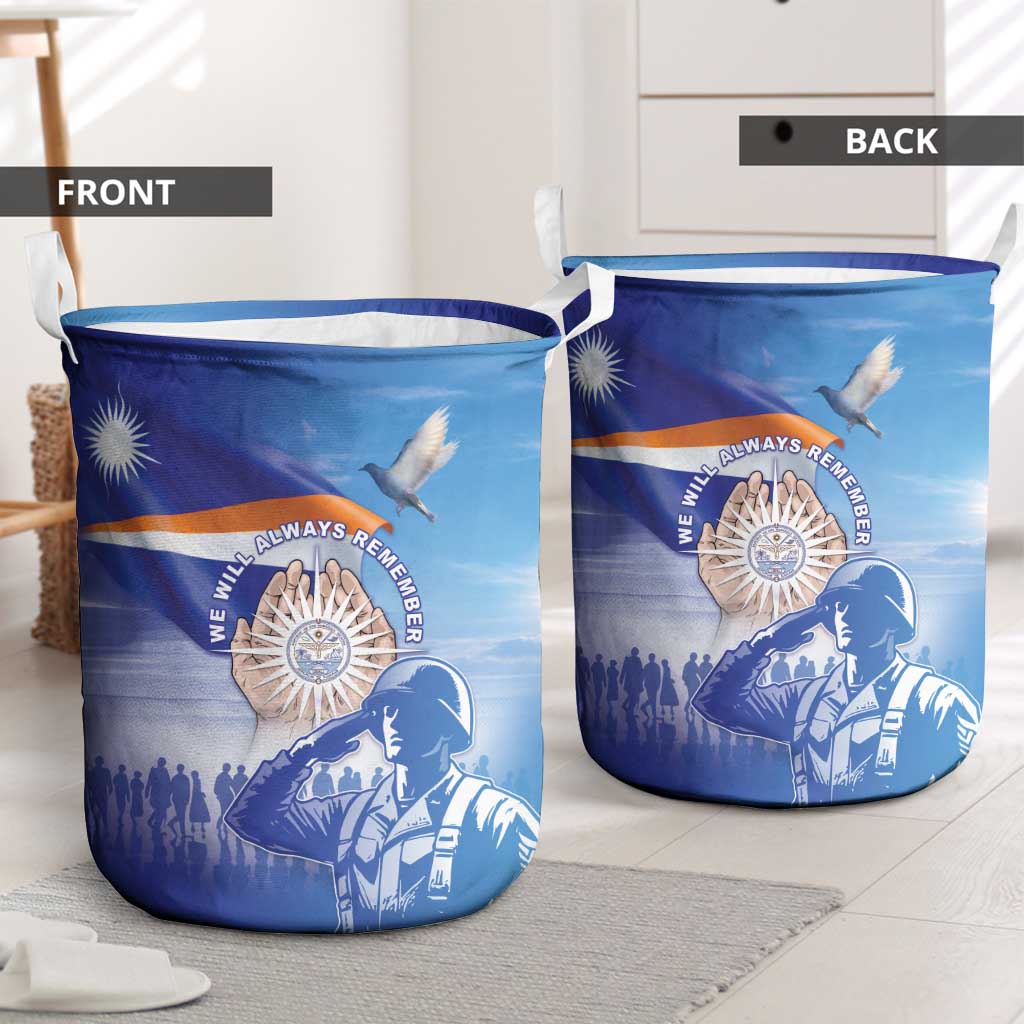 Marshall Islands Remembrance Day Laundry Basket We Will Always Remember LT05 - Polynesian Pride