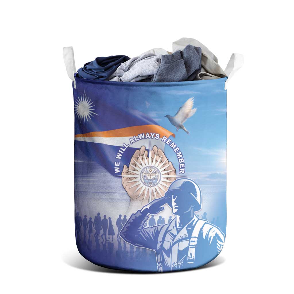 Marshall Islands Remembrance Day Laundry Basket We Will Always Remember LT05 - Polynesian Pride