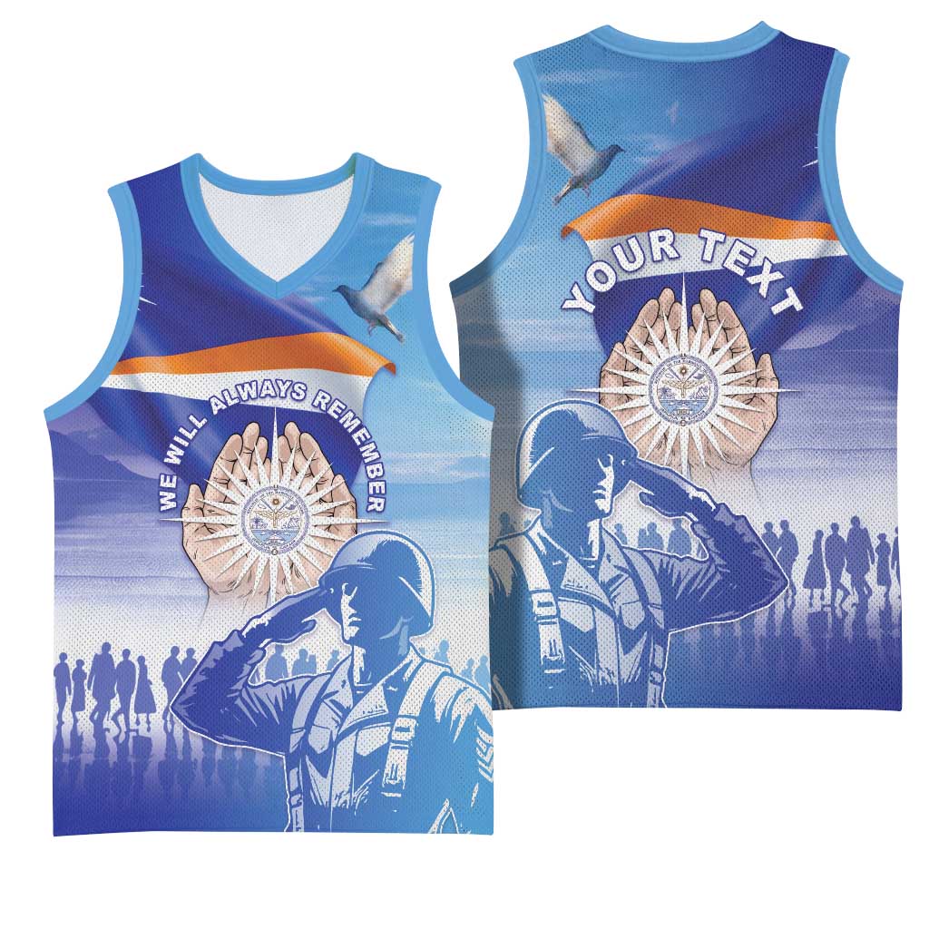 Personalised Marshall Islands Remembrance Day Basketball Jersey We Will Always Remember