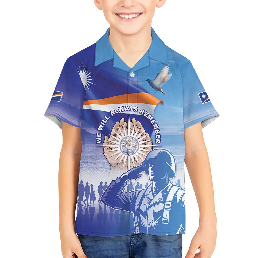 Personalised Marshall Islands Remembrance Day Family Matching Mermaid Dress and Hawaiian Shirt We Will Always Remember