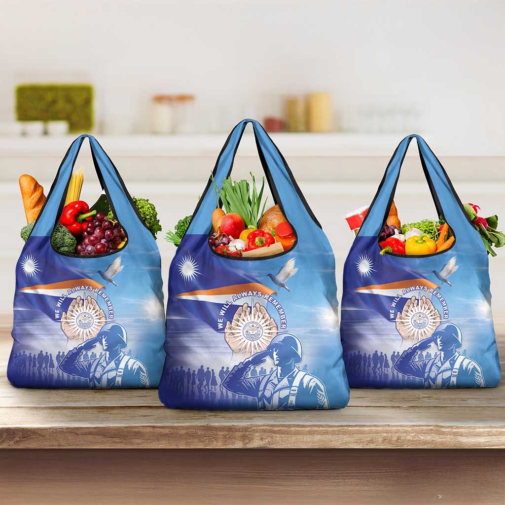 Marshall Islands Remembrance Day Grocery Bag We Will Always Remember LT05 3-pack One Size Blue - Polynesian Pride