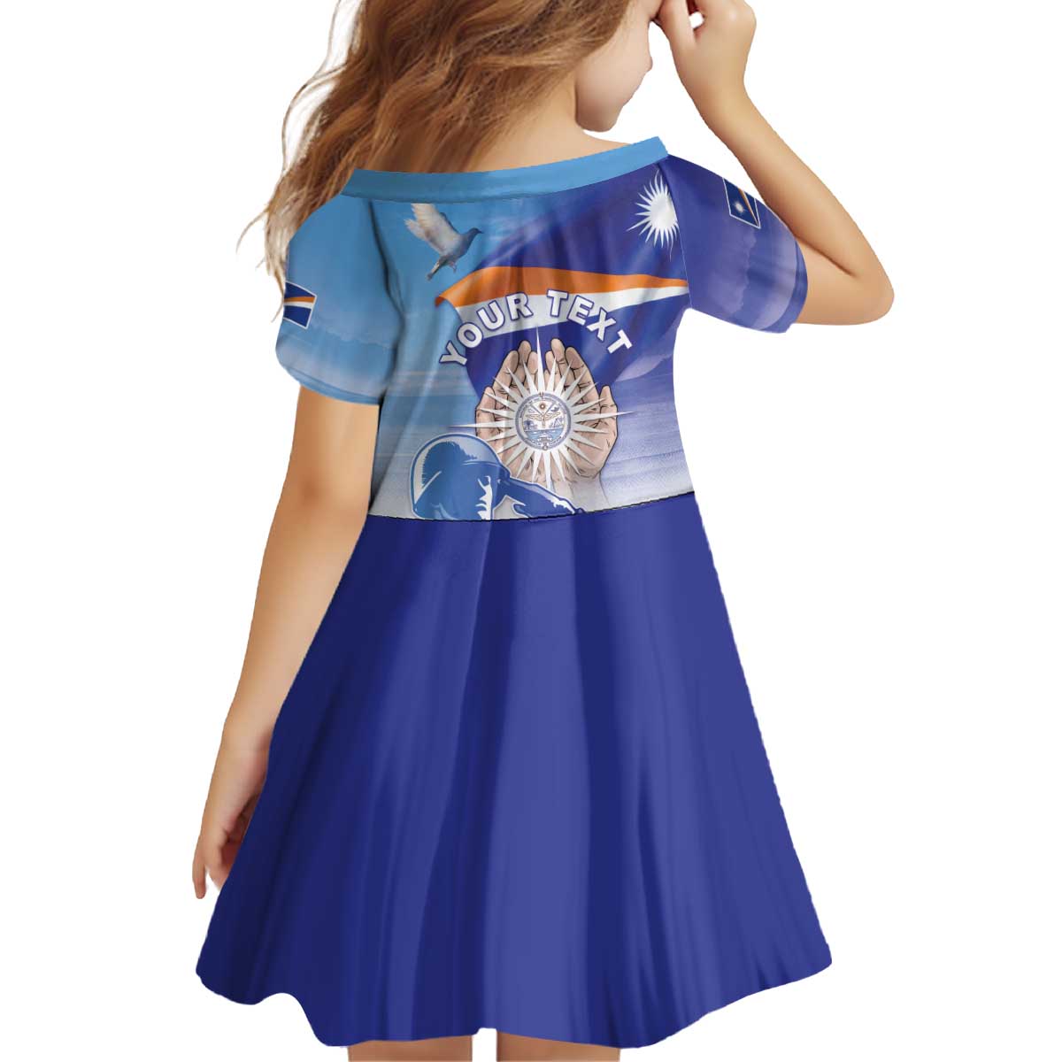 Personalised Marshall Islands Remembrance Day Kid Short Sleeve Dress We Will Always Remember LT05 - Polynesian Pride