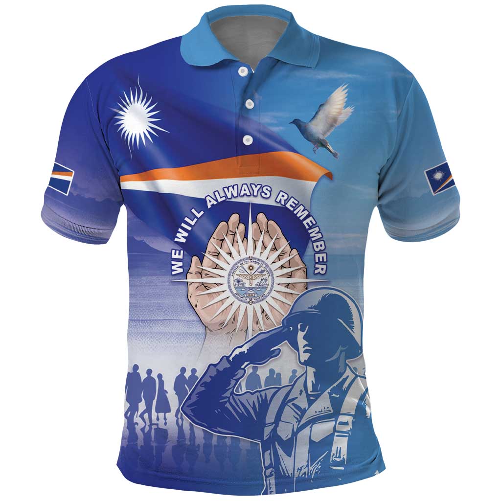 Personalised Marshall Islands Remembrance Day Polo Shirt We Will Always Remember