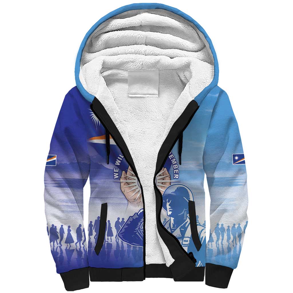 Personalised Marshall Islands Remembrance Day Sherpa Hoodie We Will Always Remember