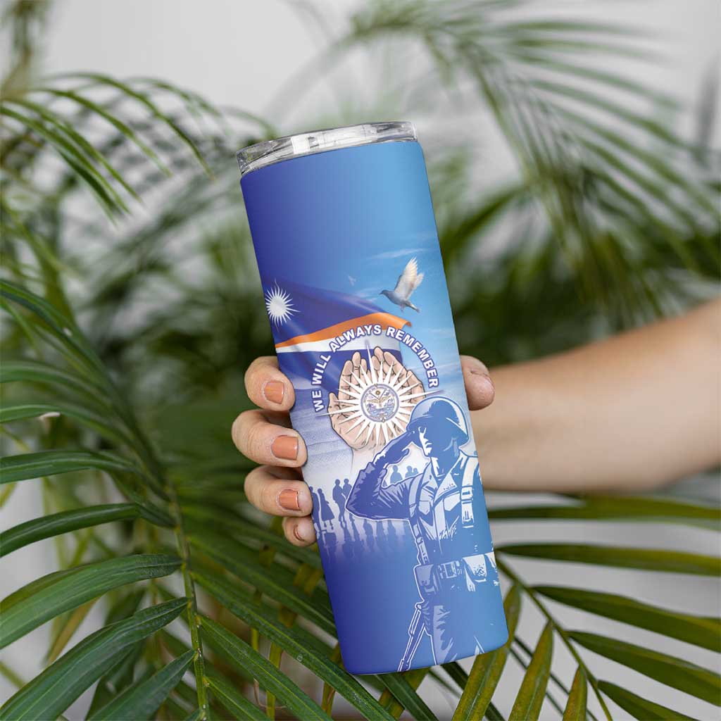 Personalised Marshall Islands Remembrance Day Skinny Tumbler We Will Always Remember
