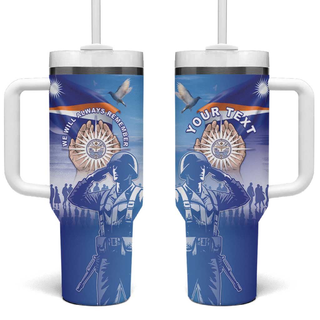 Personalised Marshall Islands Remembrance Day Tumbler With Handle We Will Always Remember