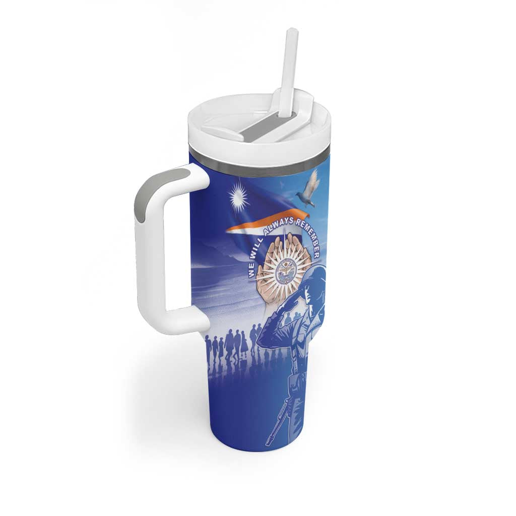 Personalised Marshall Islands Remembrance Day Tumbler With Handle We Will Always Remember