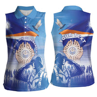 Personalised Marshall Islands Remembrance Day Women Sleeveless Polo Shirt We Will Always Remember
