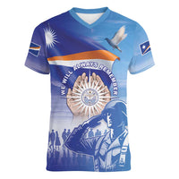 Personalised Marshall Islands Remembrance Day Women V-Neck T-Shirt We Will Always Remember