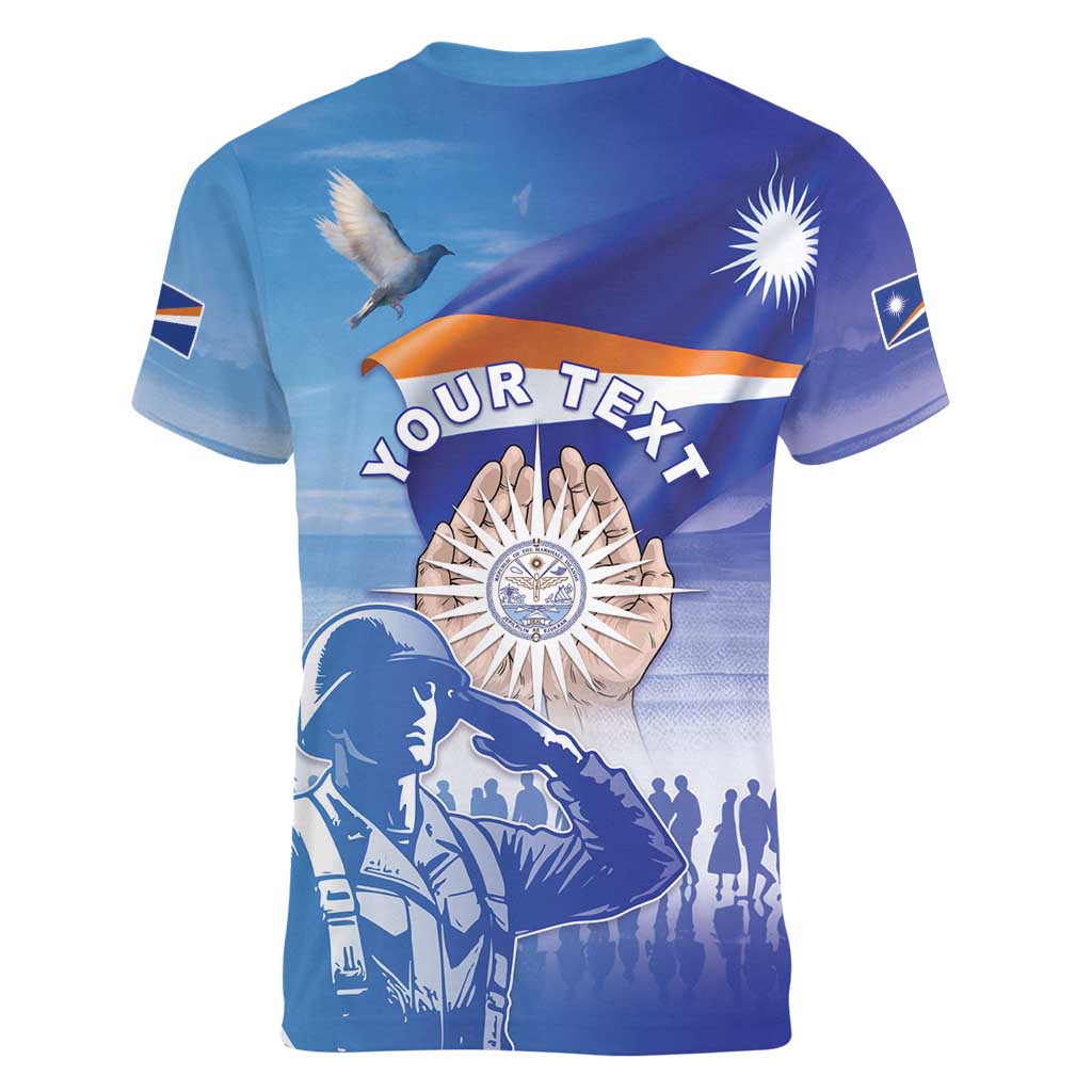 Personalised Marshall Islands Remembrance Day Women V-Neck T-Shirt We Will Always Remember