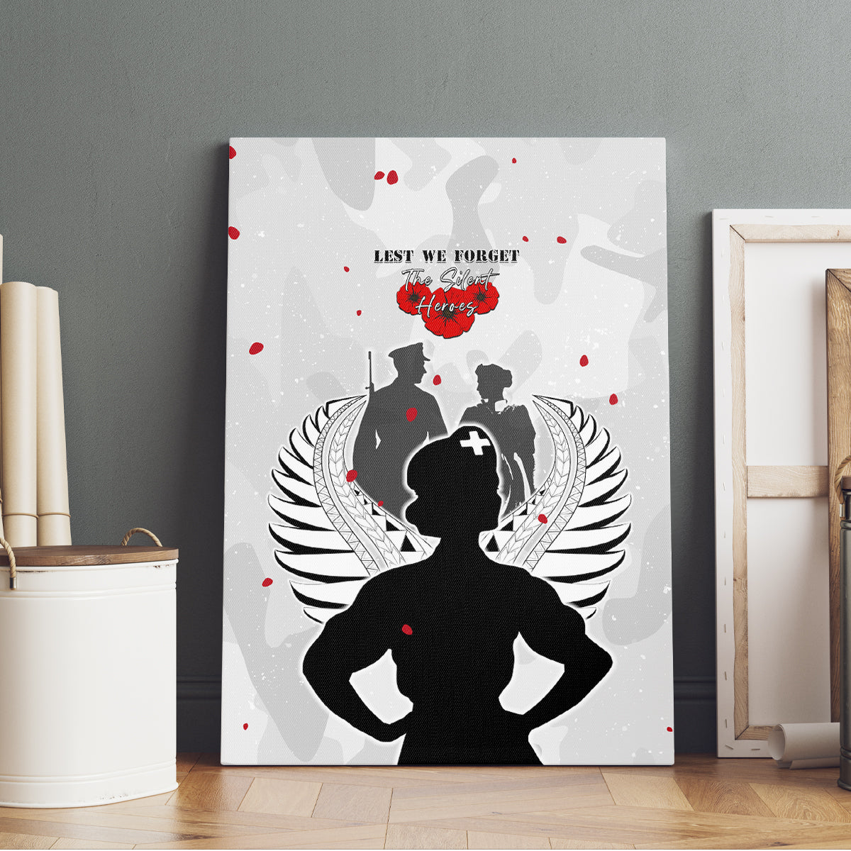 New Zealand ANZAC Day Canvas Wall Art For The Nurse Lest We Forget