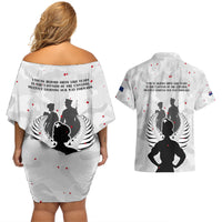 New Zealand ANZAC Day Couples Matching Off Shoulder Short Dress and Hawaiian Shirt For The Nurse Lest We Forget LT05 - Polynesian Pride