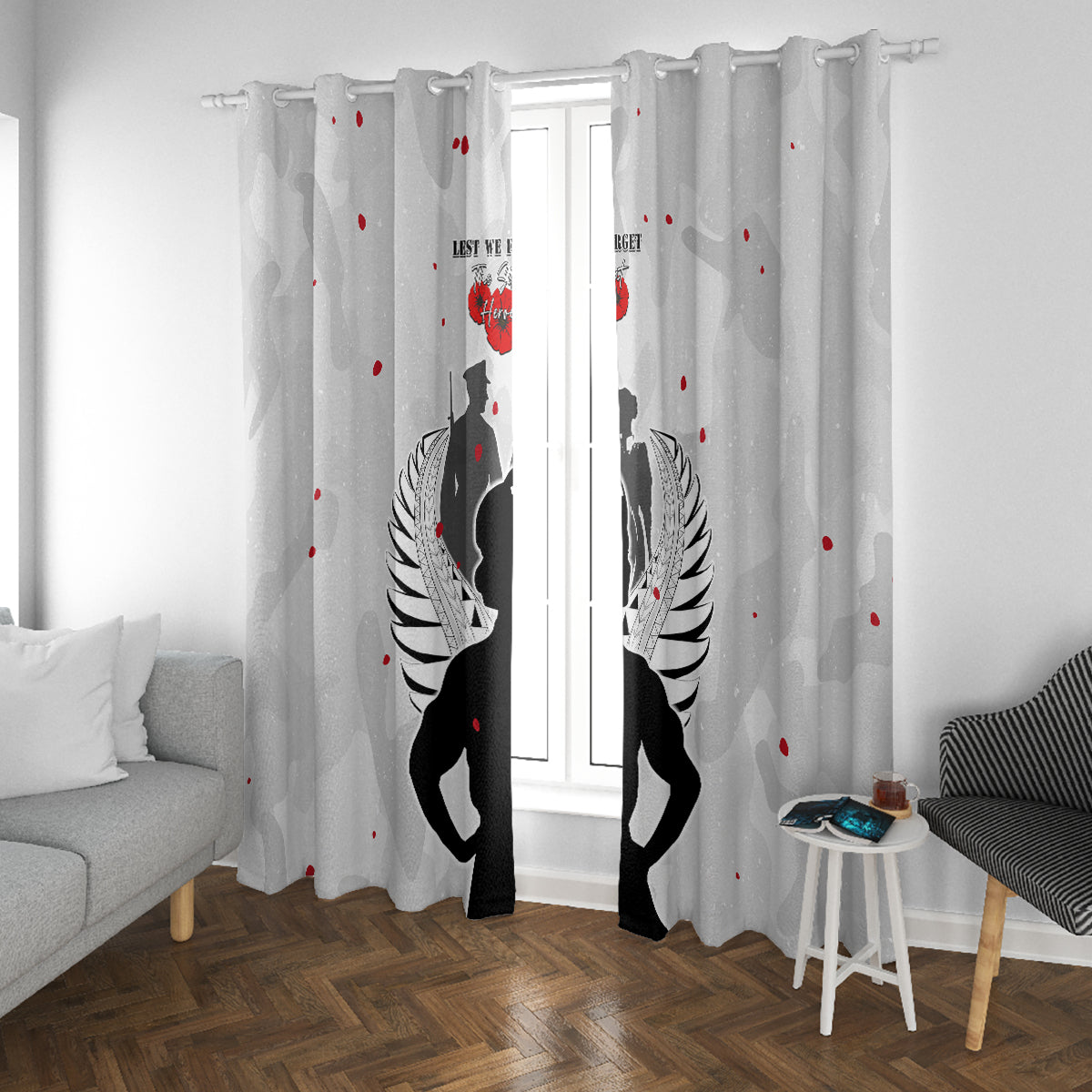 New Zealand ANZAC Day Window Curtain For The Nurse Lest We Forget