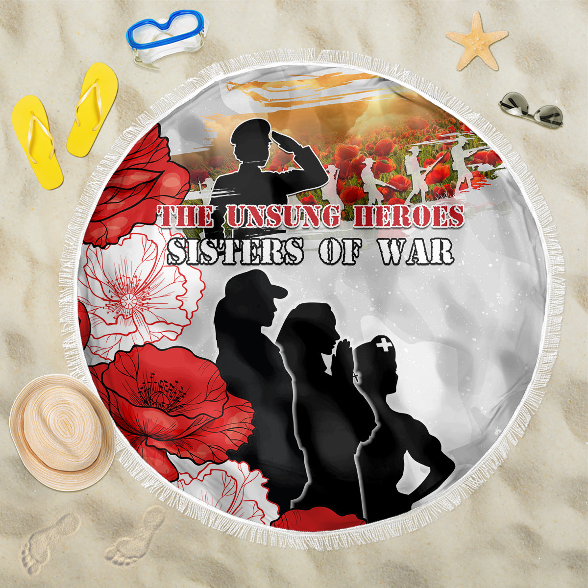 New Zealand ANZAC Day Beach Blanket The Unsung Heroes Sisters of War