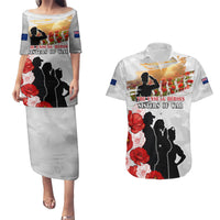 New Zealand ANZAC Day Couples Matching Puletasi and Hawaiian Shirt The Unsung Heroes Sisters of War LT05 White - Polynesian Pride