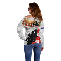 New Zealand ANZAC Day Off Shoulder Sweater The Unsung Heroes Sisters of War LT05 - Polynesian Pride