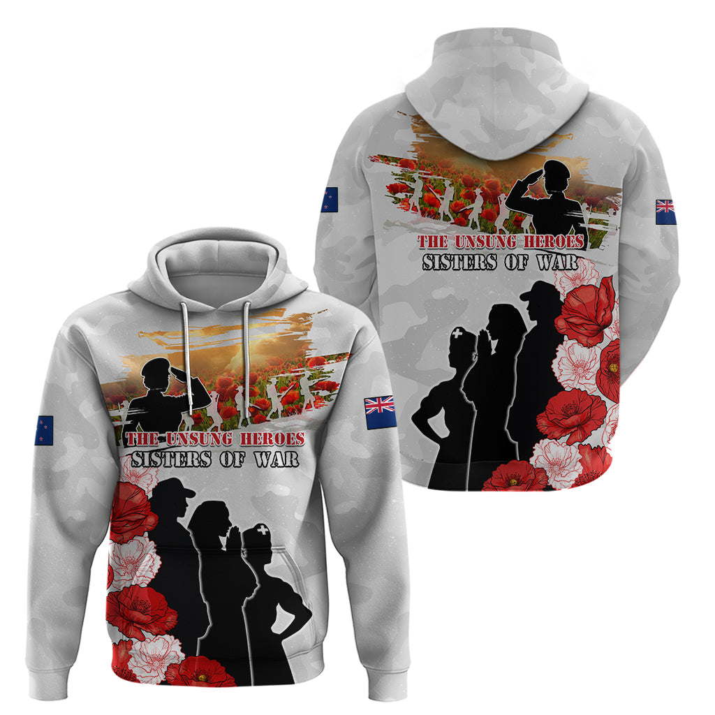 New Zealand ANZAC Day Zip Hoodie The Unsung Heroes Sisters of War LT05 - Polynesian Pride
