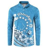 Personalised Penrhyn Gospel Day Button Sweatshirt Cook Islands Tribal Pattern