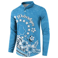 Personalised Penrhyn Gospel Day Button Sweatshirt Cook Islands Tribal Pattern