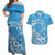 Personalised Penrhyn Gospel Day Couples Matching Off Shoulder Maxi Dress and Hawaiian Shirt Cook Islands Tribal Pattern