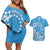 Personalised Penrhyn Gospel Day Couples Matching Off Shoulder Short Dress and Hawaiian Shirt Cook Islands Tribal Pattern