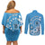 Personalised Penrhyn Gospel Day Couples Matching Off Shoulder Short Dress and Long Sleeve Button Shirt Cook Islands Tribal Pattern