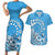 Personalised Penrhyn Gospel Day Couples Matching Short Sleeve Bodycon Dress and Hawaiian Shirt Cook Islands Tribal Pattern